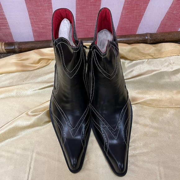 SOLD NWB MODA MAX Genuine LEATHER shoes ITALY BM3864-12 black - Picture 2 of 7